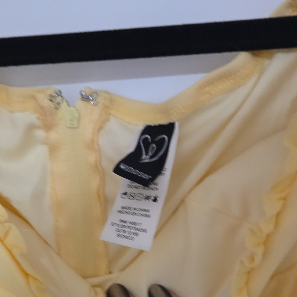 Windsor Yellow Ruched Mini Dress - Picture 2 of 3